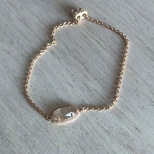 Kendra Scott Gold Elaina Lux Bracelet with Clear Glass